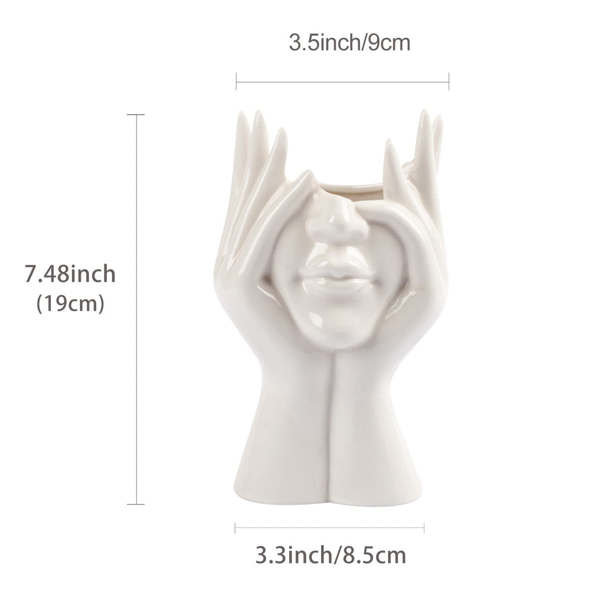 CEMABT Gesicht vase, Blume Dekor, Keramik Körper Weibliche Form, Ideale Regal, Moderne Bauernhaus Tisch, Kleine nette Bücherregal Halbgesicht (Stil-C)