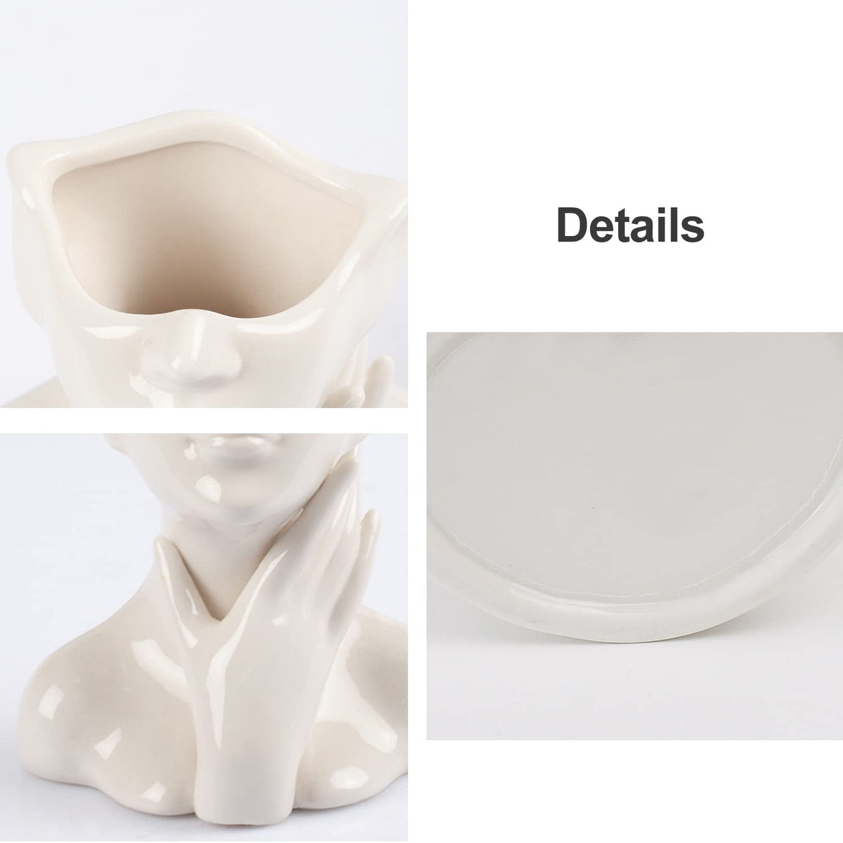 CEMABT Gesicht vase, Blume Dekor, Keramik Körper Weibliche Form, Ideale Regal, Moderne Bauernhaus Tisch, Kleine nette Bücherregal Halbgesicht (Stil-C)