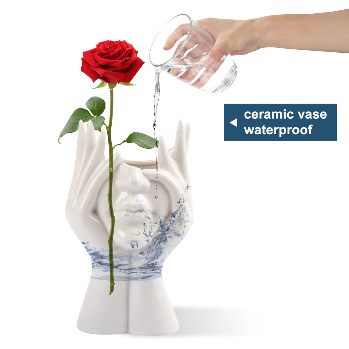 CEMABT Gesicht vase, Blume Dekor, Keramik Körper Weibliche Form, Ideale Regal, Moderne Bauernhaus Tisch, Kleine nette Bücherregal Halbgesicht (Stil-C)