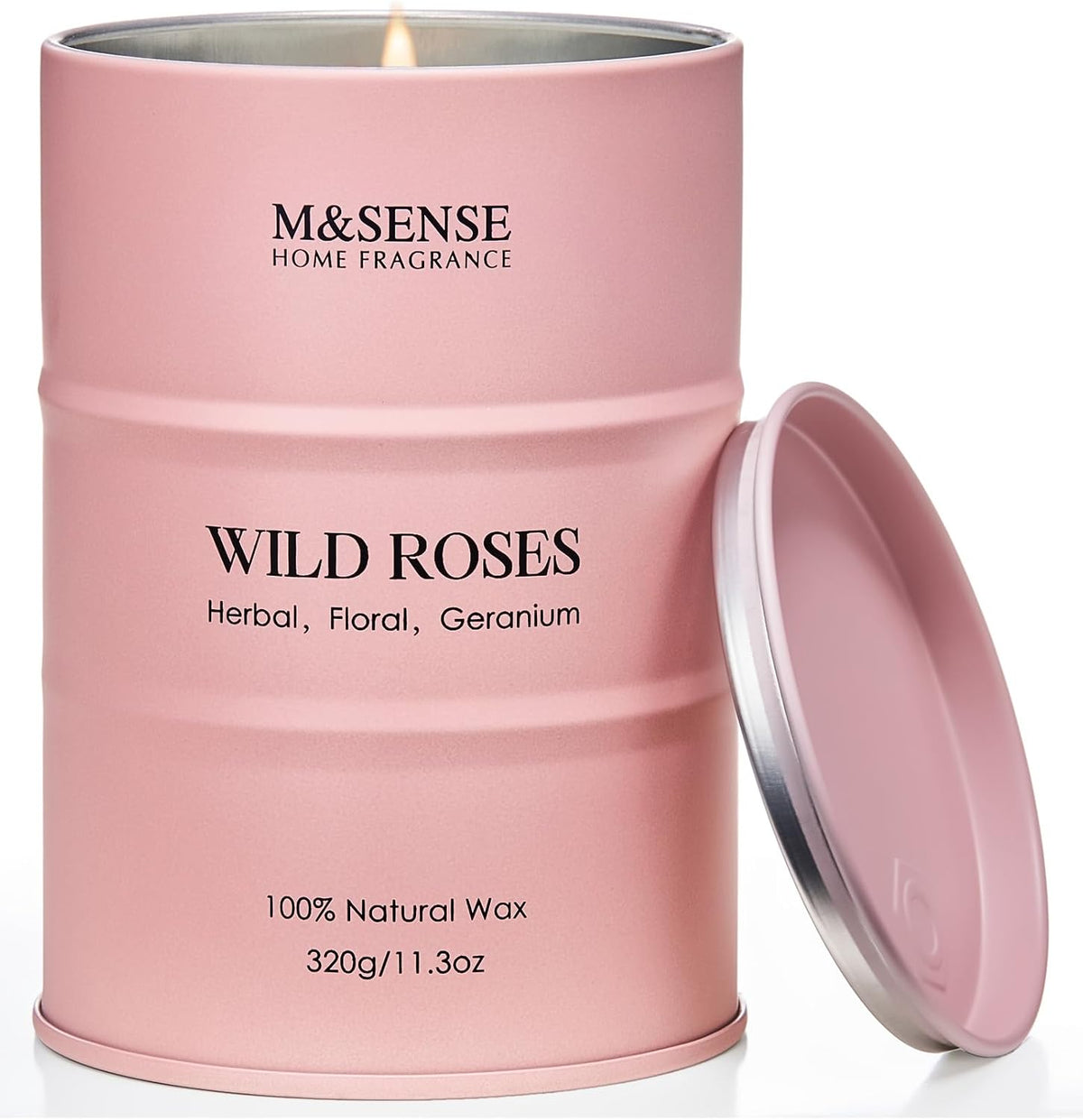 M&SENSE Oud Holz Duftkerze im Glas, groß 600g, natürliches Sojawachs, langanhaltende Brenndauer bis zu 130 Stunden, dekorative Sojakerze für Heim und Wohnzimmer, Geschenk für Männer