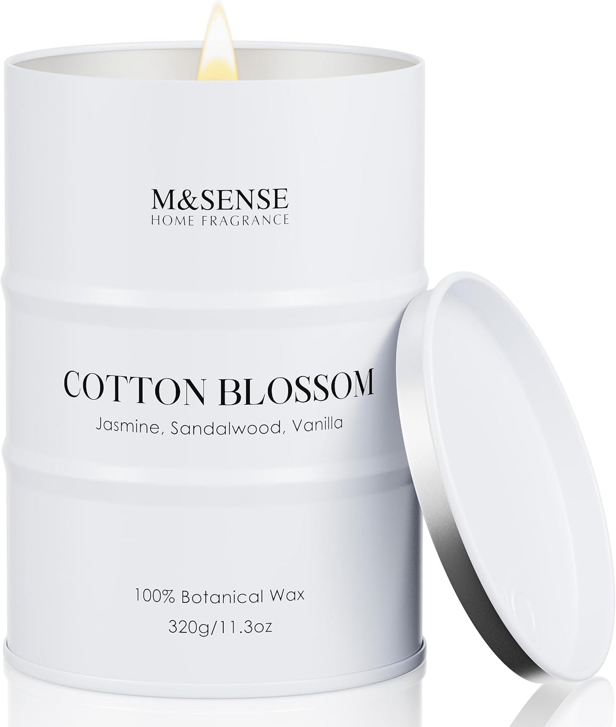 M&SENSE Oud Holz Duftkerze im Glas, groß 600g, natürliches Sojawachs, langanhaltende Brenndauer bis zu 130 Stunden, dekorative Sojakerze für Heim und Wohnzimmer, Geschenk für Männer