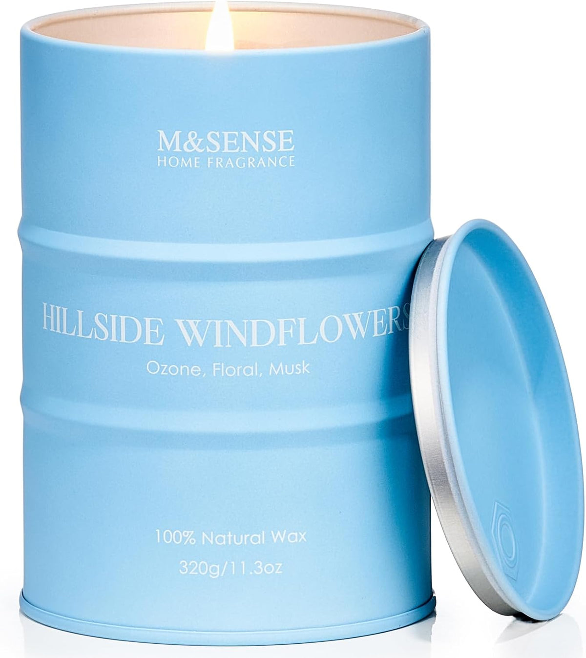 M&SENSE Oud Holz Duftkerze im Glas, groß 600g, natürliches Sojawachs, langanhaltende Brenndauer bis zu 130 Stunden, dekorative Sojakerze für Heim und Wohnzimmer, Geschenk für Männer