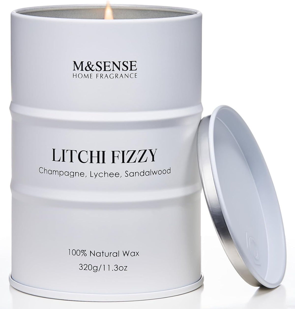 M&SENSE Oud Holz Duftkerze im Glas, groß 600g, natürliches Sojawachs, langanhaltende Brenndauer bis zu 130 Stunden, dekorative Sojakerze für Heim und Wohnzimmer, Geschenk für Männer