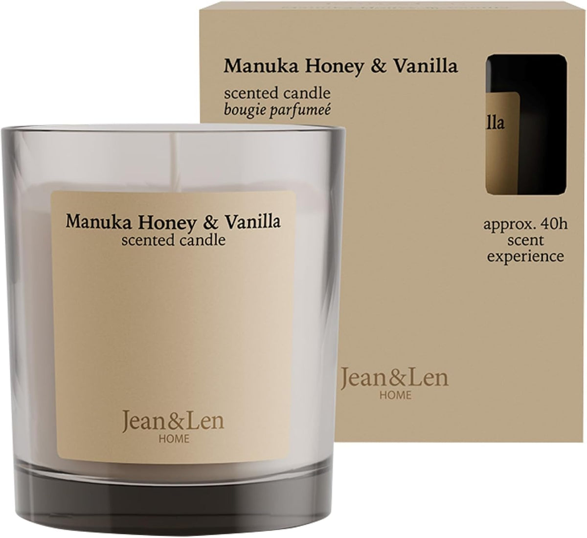 Jean & Len Scented Candle Manuka Honey & Vanilla, vegan, 195 g