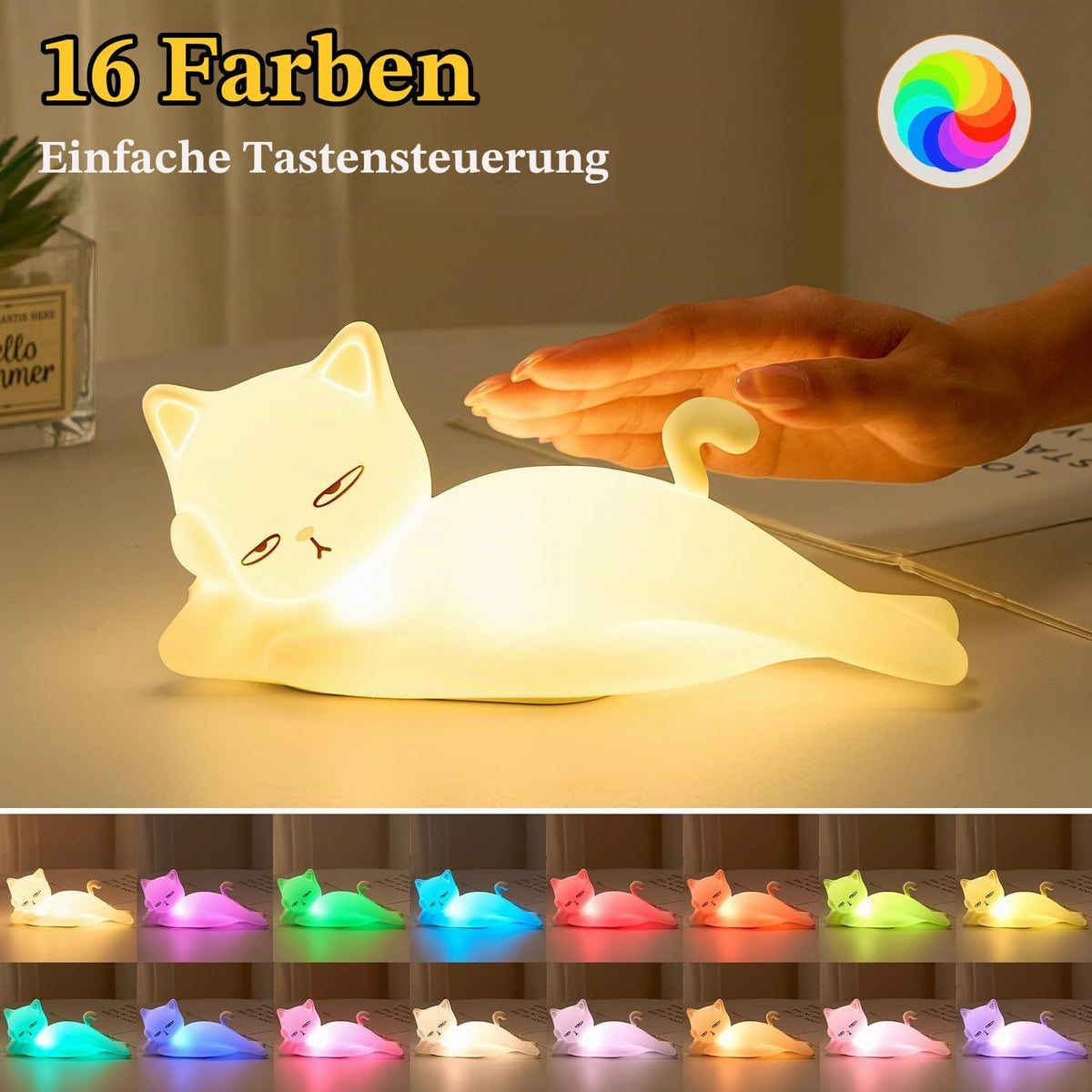 PIKOY Katzenlampe Lustige Geschenke für Frauen Scherzartikel Wiztige Deko