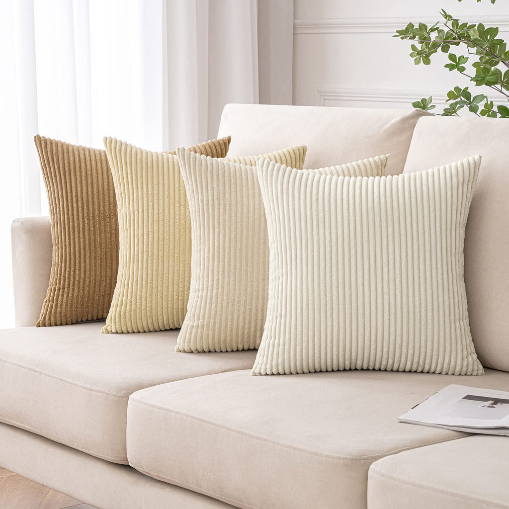 MIULEE Kissenbezug 40x40 4er Set Kordsamt Kissenhülle sofakissen Green