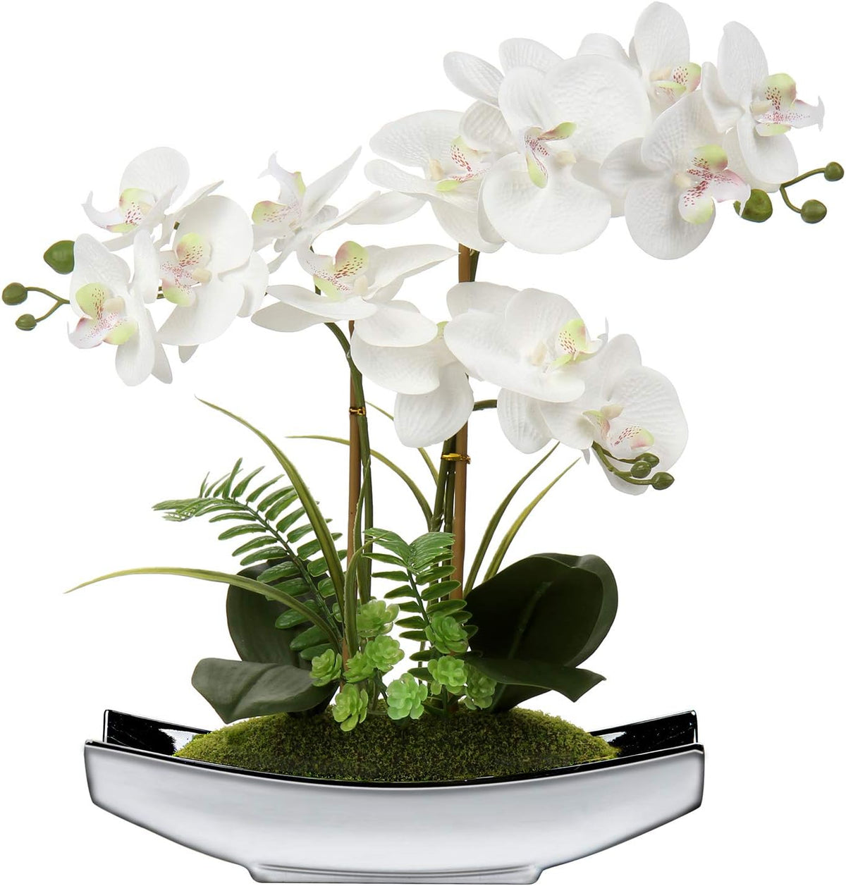 Briful Kunstblumen Orchideen Künstliche Phalaenopsis Bonsai Kunstblumen wie Echt im Topf Künstliche Blumen Deko für Wohnzimmer Badezimmer Tisch Dekoration, Höhe 38CM