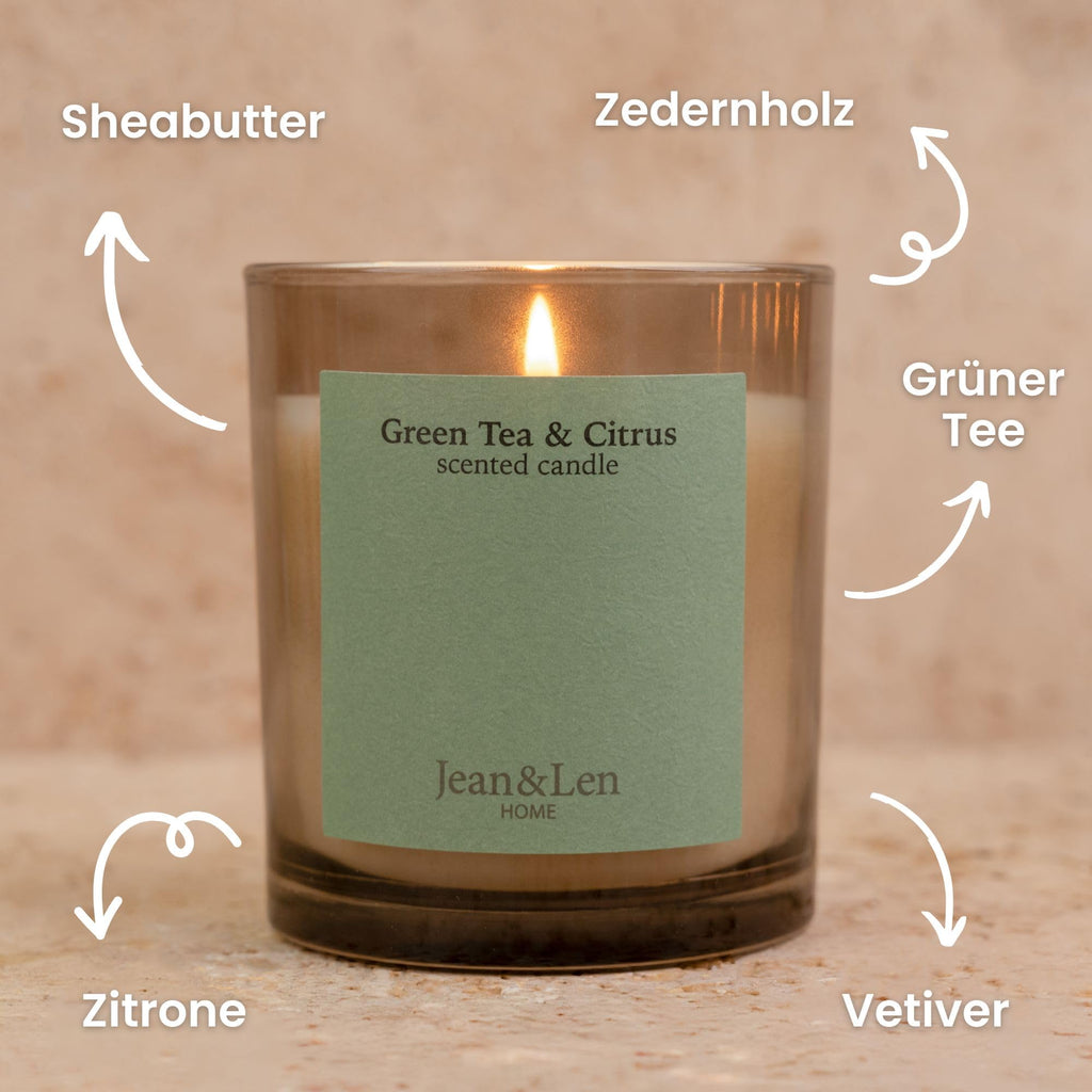 Jean & Len Scented Candle Lotus & Waterlily, vegan, 195 g