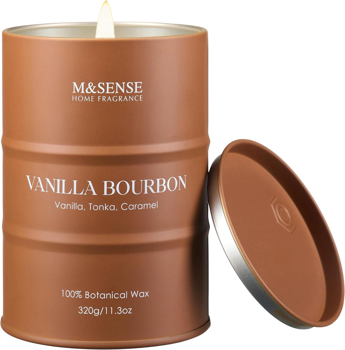 M&SENSE Oud Holz Duftkerze im Glas, groß 600g, natürliches Sojawachs, langanhaltende Brenndauer bis zu 130 Stunden, dekorative Sojakerze für Heim und Wohnzimmer, Geschenk für Männer