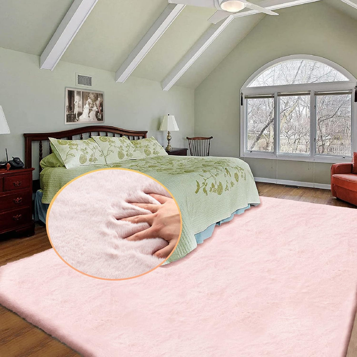 ORINOVA Teppich Schlafzimmer Beige Waschbar Flauschig 60x90 cm Fellteppich Kunstfell Wohnzimmer Kinderzimmer Teppich Weich Klein Deko Rechteckig