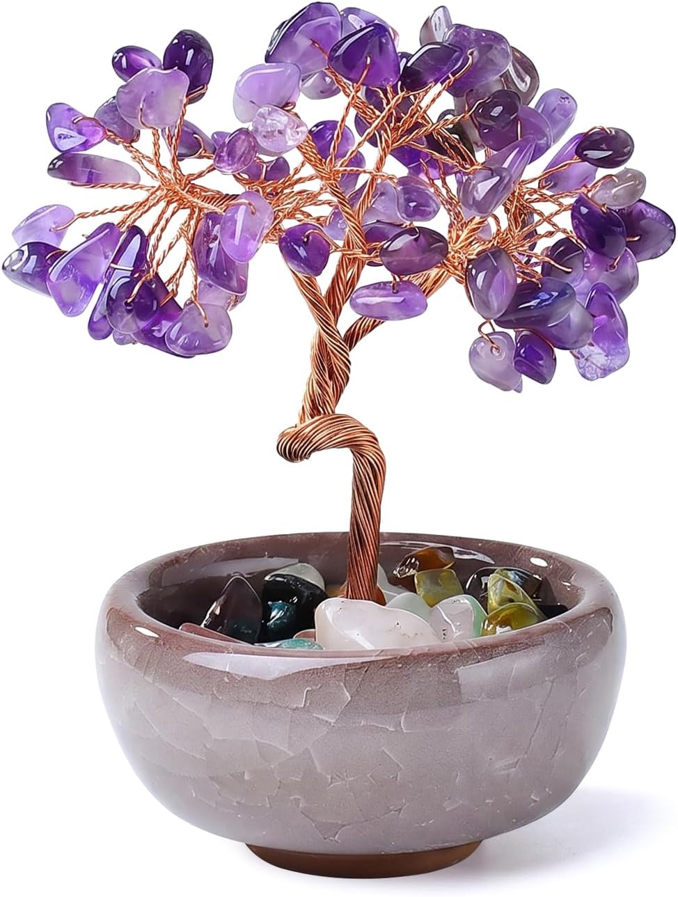 Amethyst Lebensbaum Kristall, Chakra Deko für Schlafzimmer und Büro