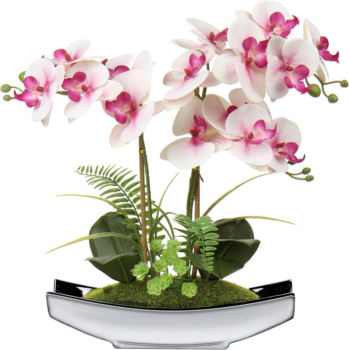 Briful Kunstblumen Orchideen Künstliche Phalaenopsis Bonsai Kunstblumen wie Echt im Topf Künstliche Blumen Deko für Wohnzimmer Badezimmer Tisch Dekoration, Höhe 38CM