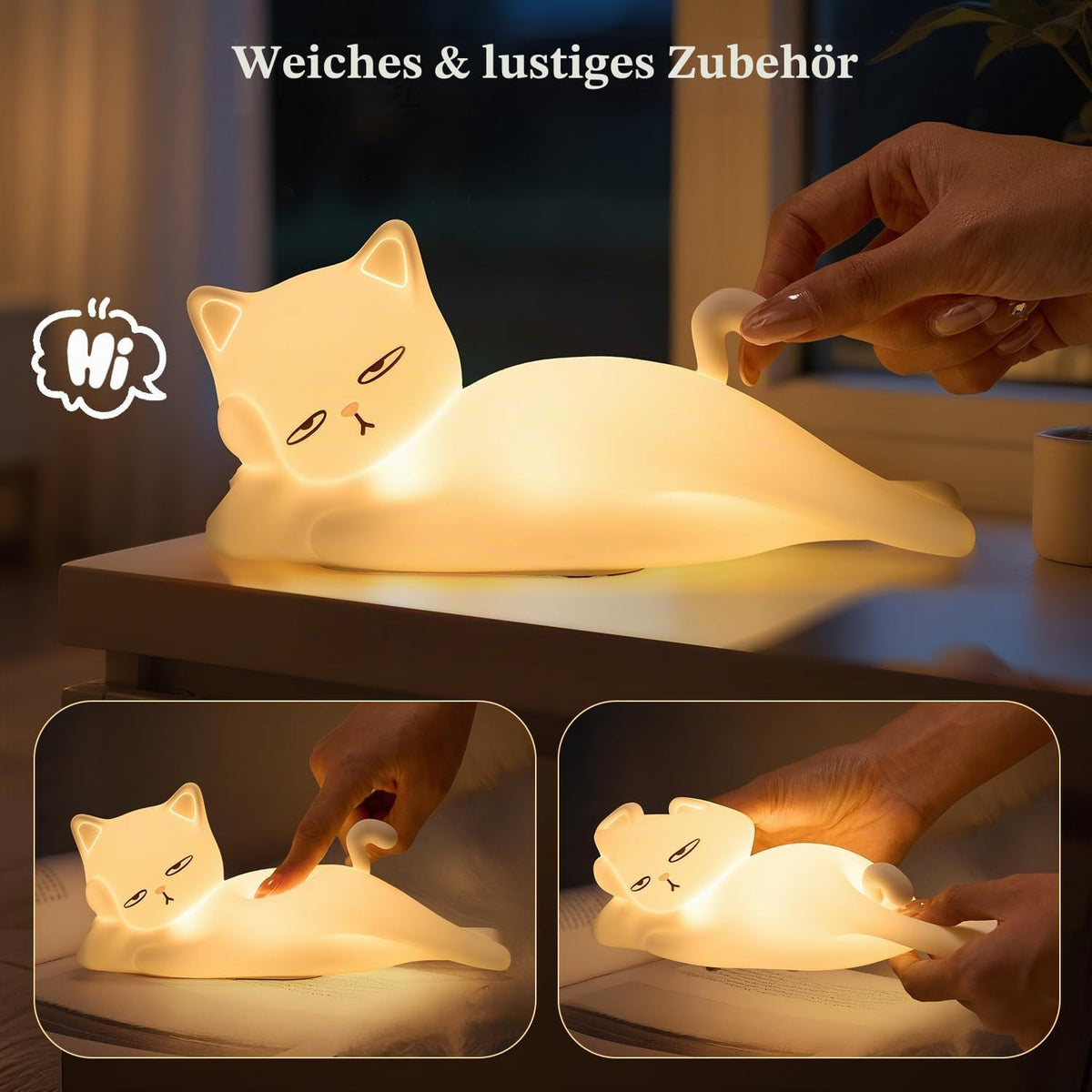 PIKOY Katzenlampe Lustige Geschenke für Frauen Scherzartikel Wiztige Deko