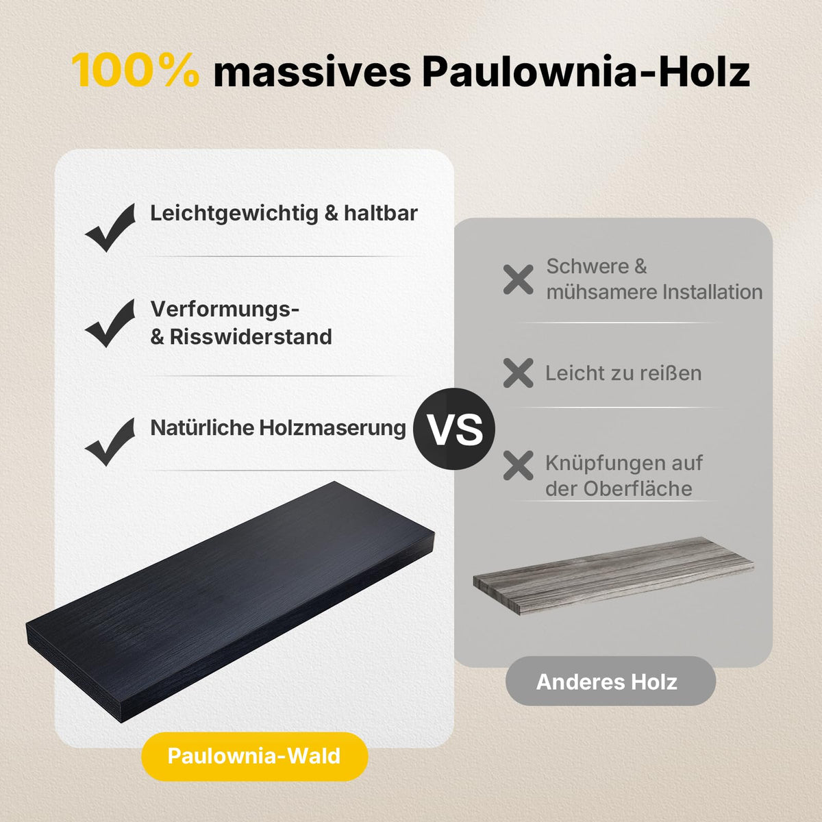 Amada Wandregal mit Aufbewahrungskorb für das Bad, 3er-Set, Helles Holz