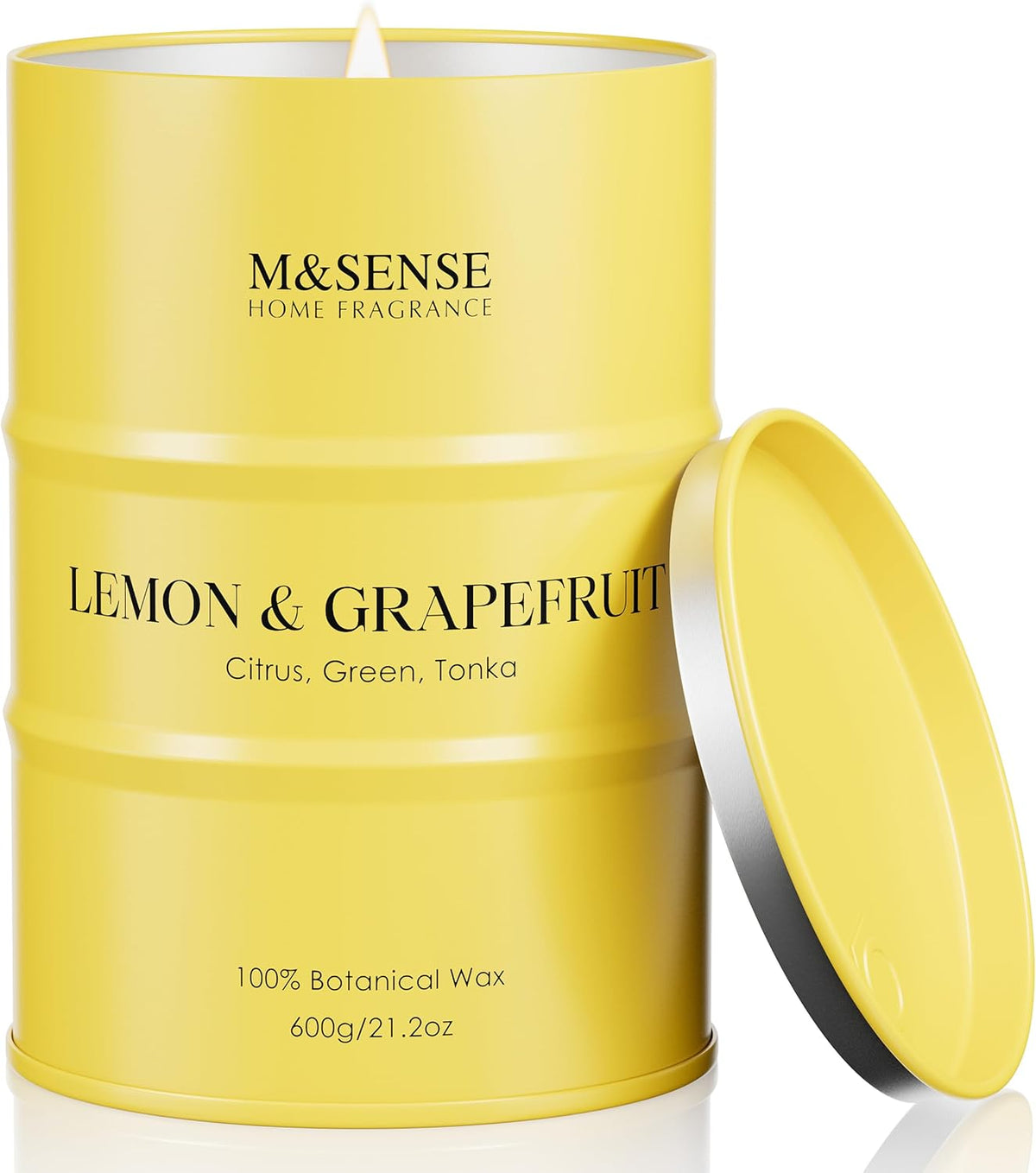 M&SENSE Oud Holz Duftkerze im Glas, groß 600g, natürliches Sojawachs, langanhaltende Brenndauer bis zu 130 Stunden, dekorative Sojakerze für Heim und Wohnzimmer, Geschenk für Männer