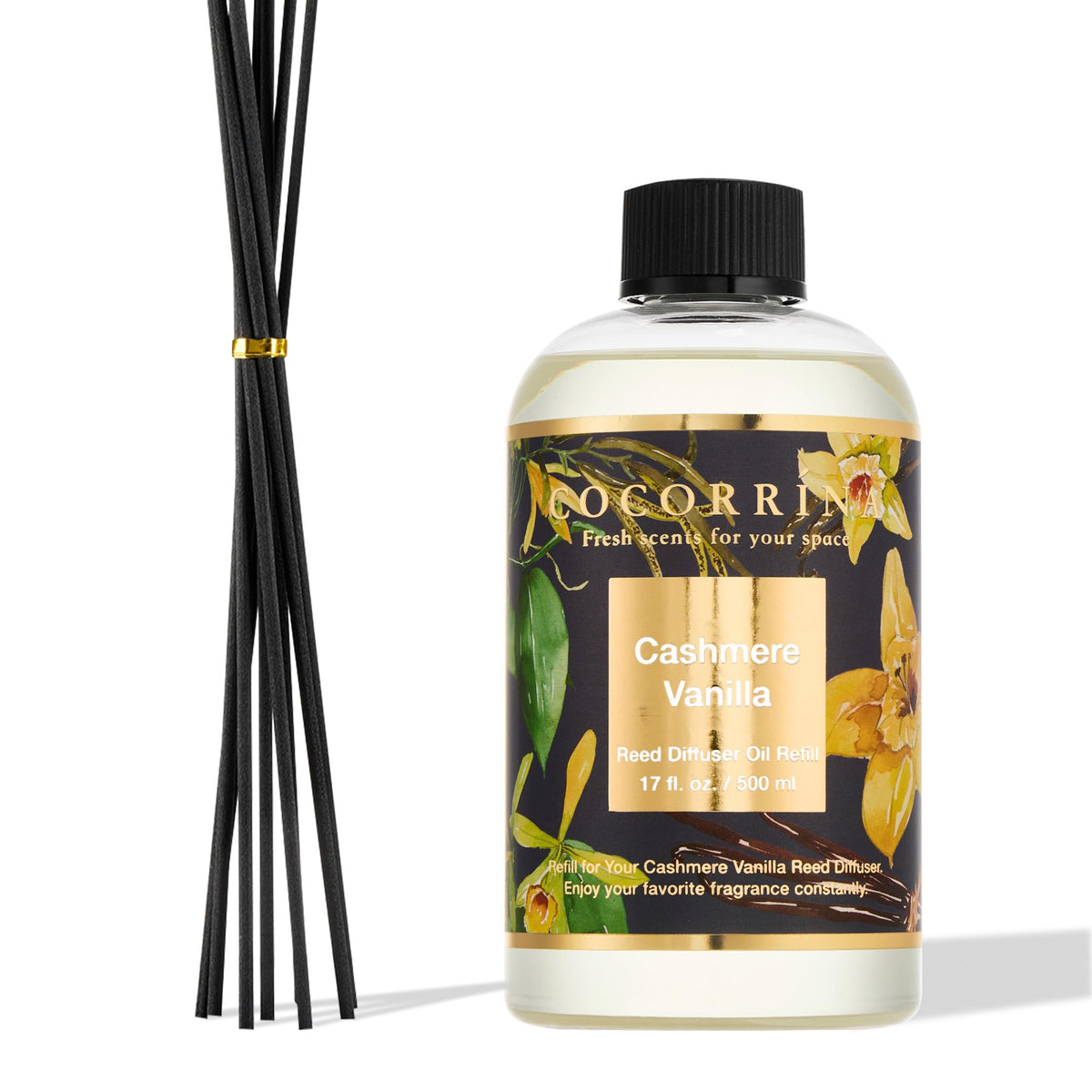 COCORRÍNA Raumduft Reed Diffuser mit 8 Duftstäbchen 200ml- Sauberes Leinen, Natürlich, Langanhaltend, Home Duft ätherisches Öl Reed Diffusor für Badezimmer Regal Dekoration