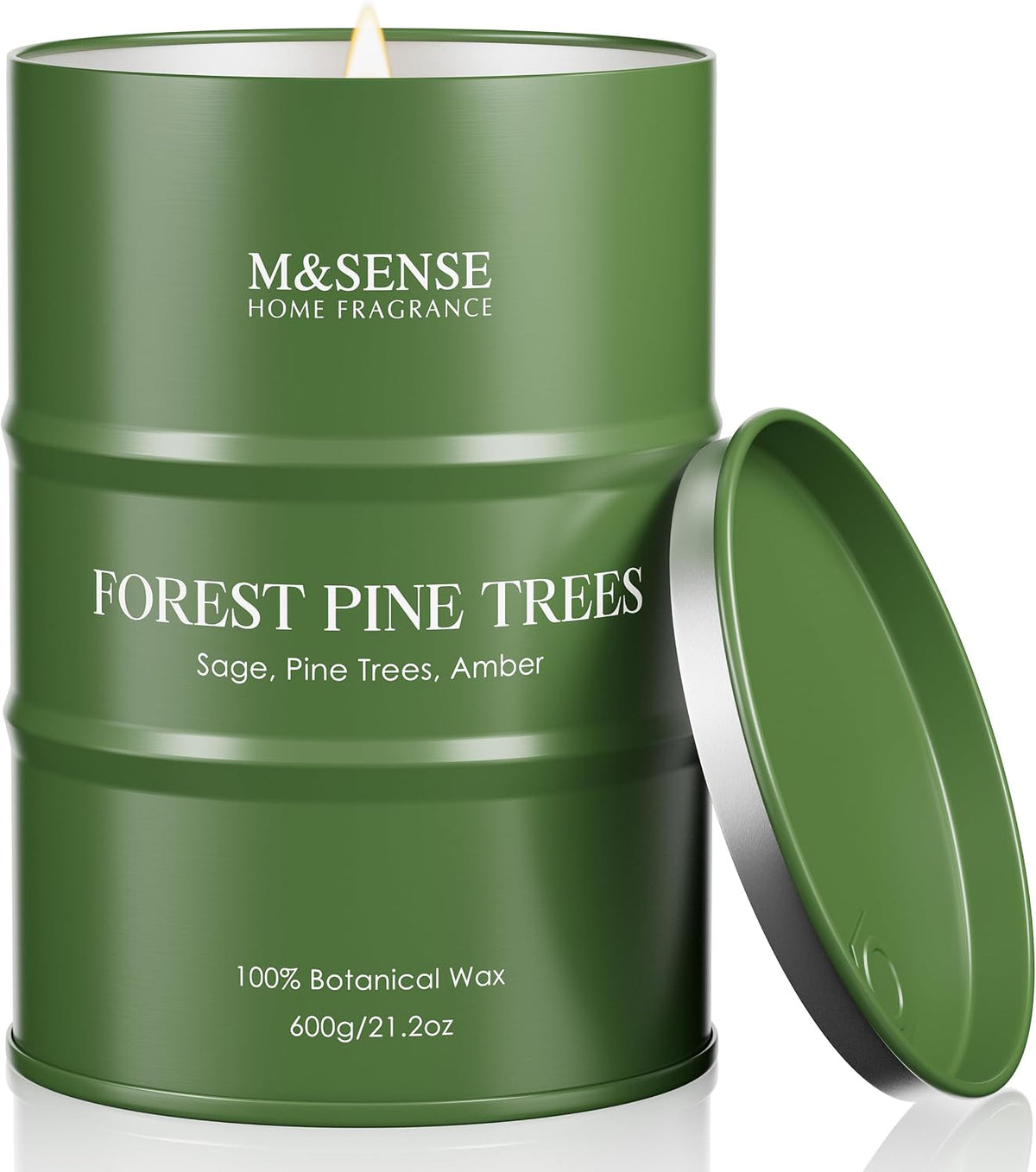M&SENSE Oud Holz Duftkerze im Glas, groß 600g, natürliches Sojawachs, langanhaltende Brenndauer bis zu 130 Stunden, dekorative Sojakerze für Heim und Wohnzimmer, Geschenk für Männer