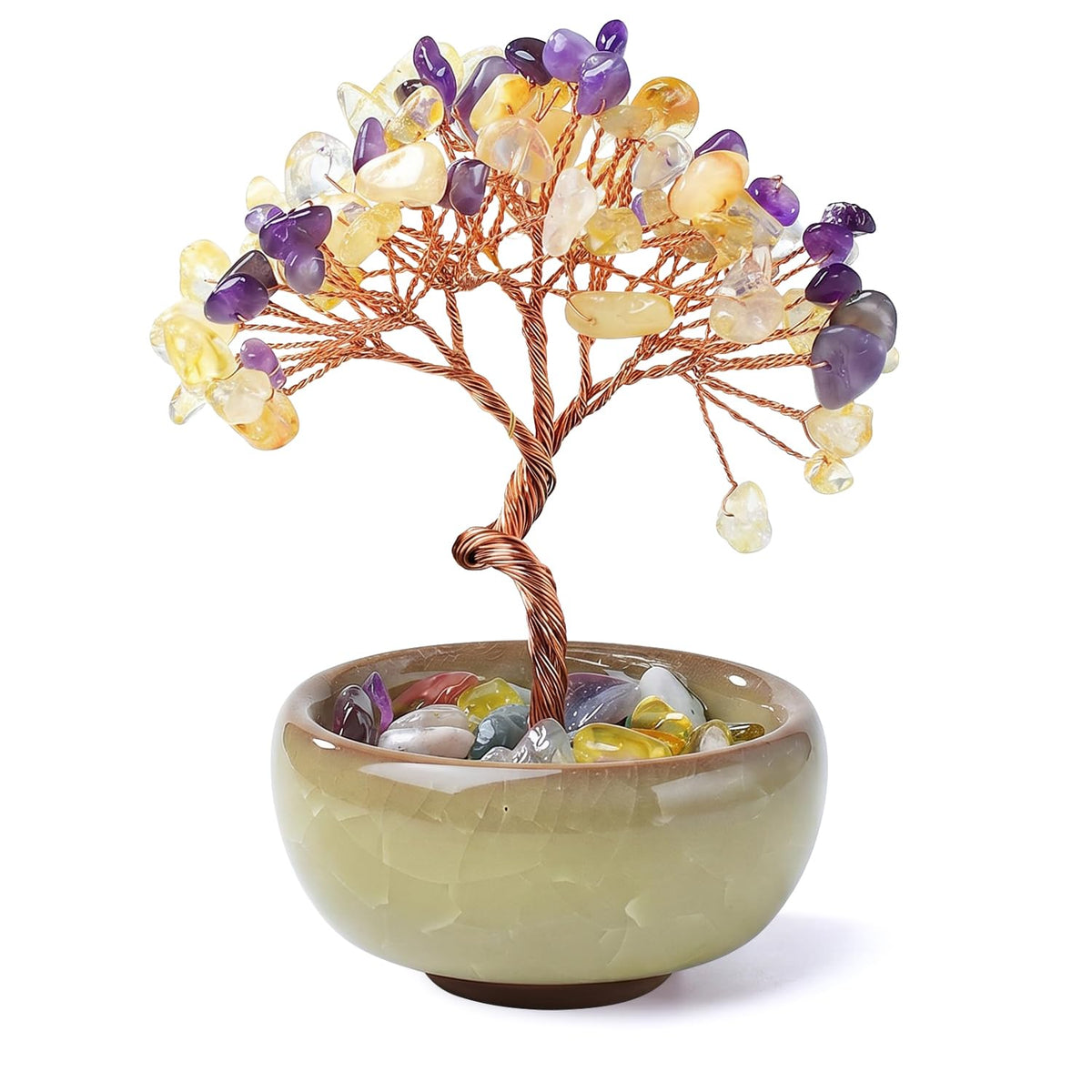Amethyst Lebensbaum Kristall, Chakra Deko für Schlafzimmer und Büro