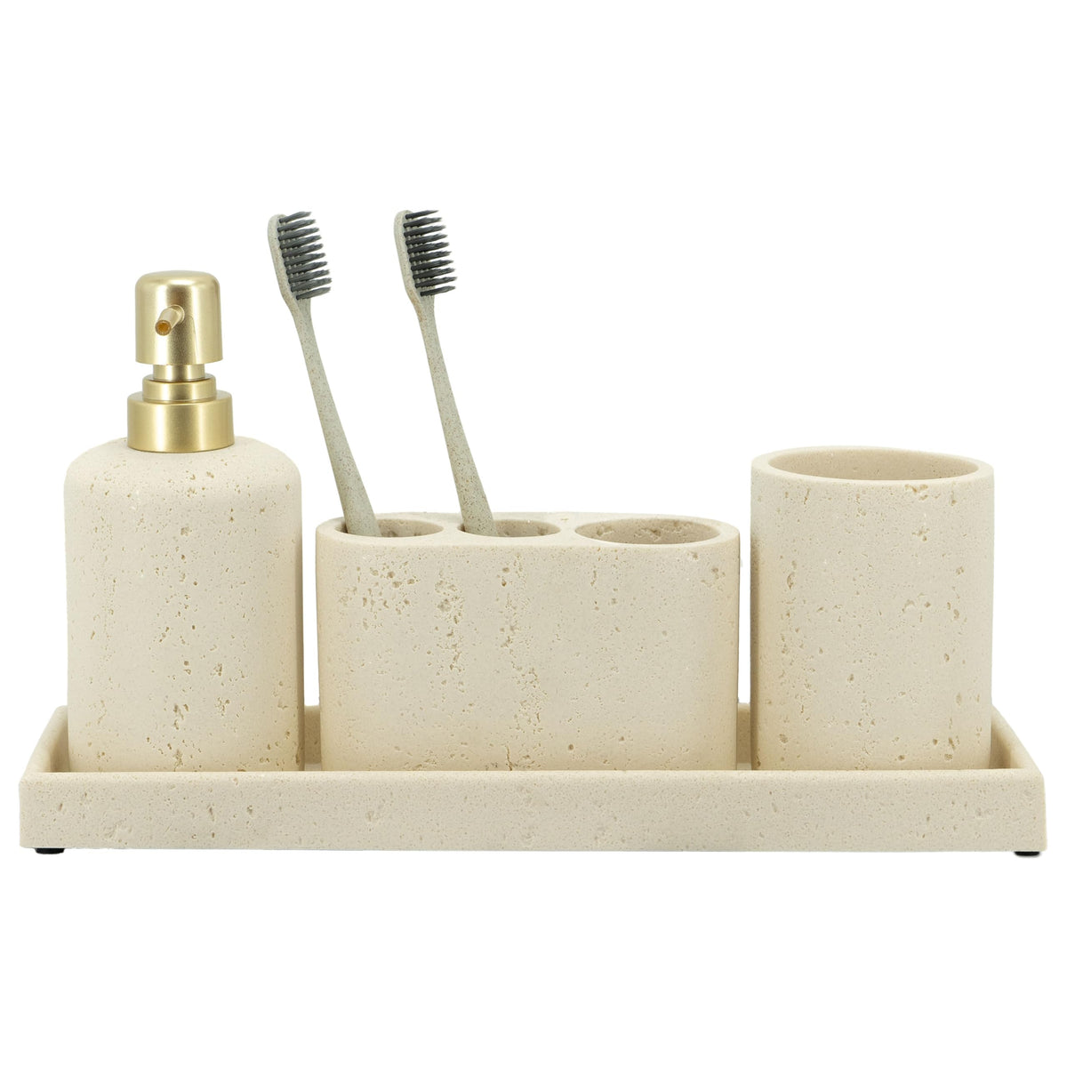 ZCCZ Badezimmer Set – 6-teiliges Organizer-Set mit Zahnbürstenhalter, Seifenspender, Schale für Kosmetik und Wattestäbchen – Elegante Deko in Marmor-Optik, schwarz für modernes Bad