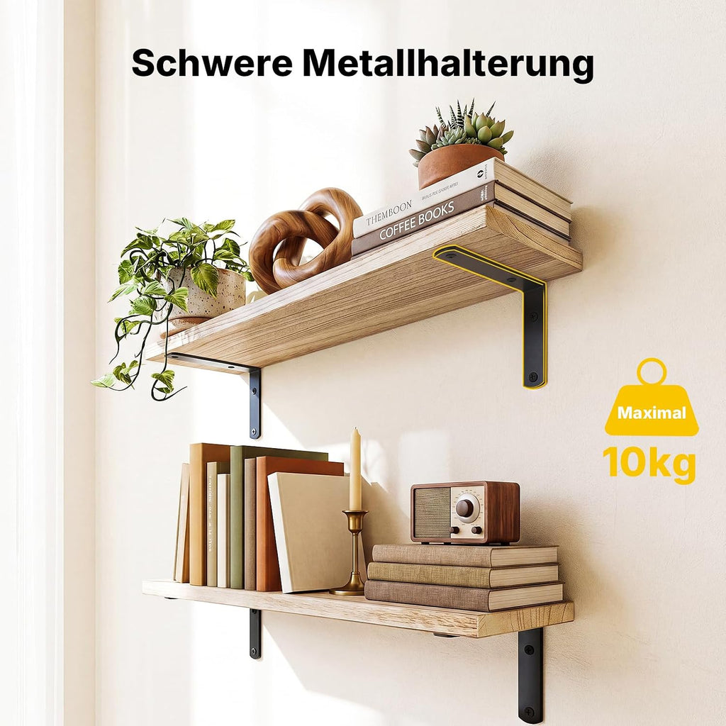 Amada Wandregal mit Aufbewahrungskorb für das Bad, 3er-Set, Helles Holz