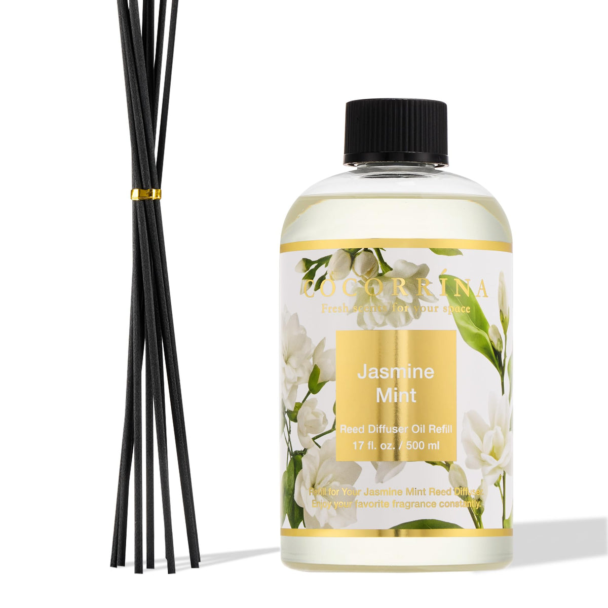 COCORRÍNA Raumduft Reed Diffuser mit 8 Duftstäbchen 200ml- Sauberes Leinen, Natürlich, Langanhaltend, Home Duft ätherisches Öl Reed Diffusor für Badezimmer Regal Dekoration