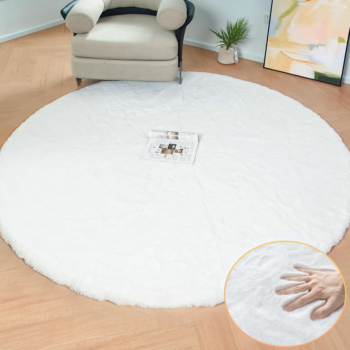 ORINOVA Teppich Schlafzimmer Beige Waschbar Flauschig 60x90 cm Fellteppich Kunstfell Wohnzimmer Kinderzimmer Teppich Weich Klein Deko Rechteckig