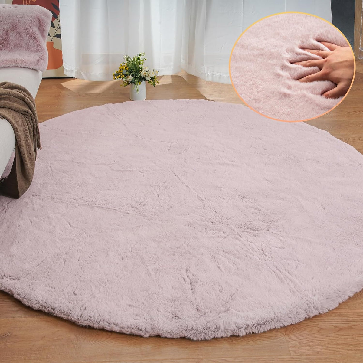 ORINOVA Teppich Schlafzimmer Beige Waschbar Flauschig 60x90 cm Fellteppich Kunstfell Wohnzimmer Kinderzimmer Teppich Weich Klein Deko Rechteckig