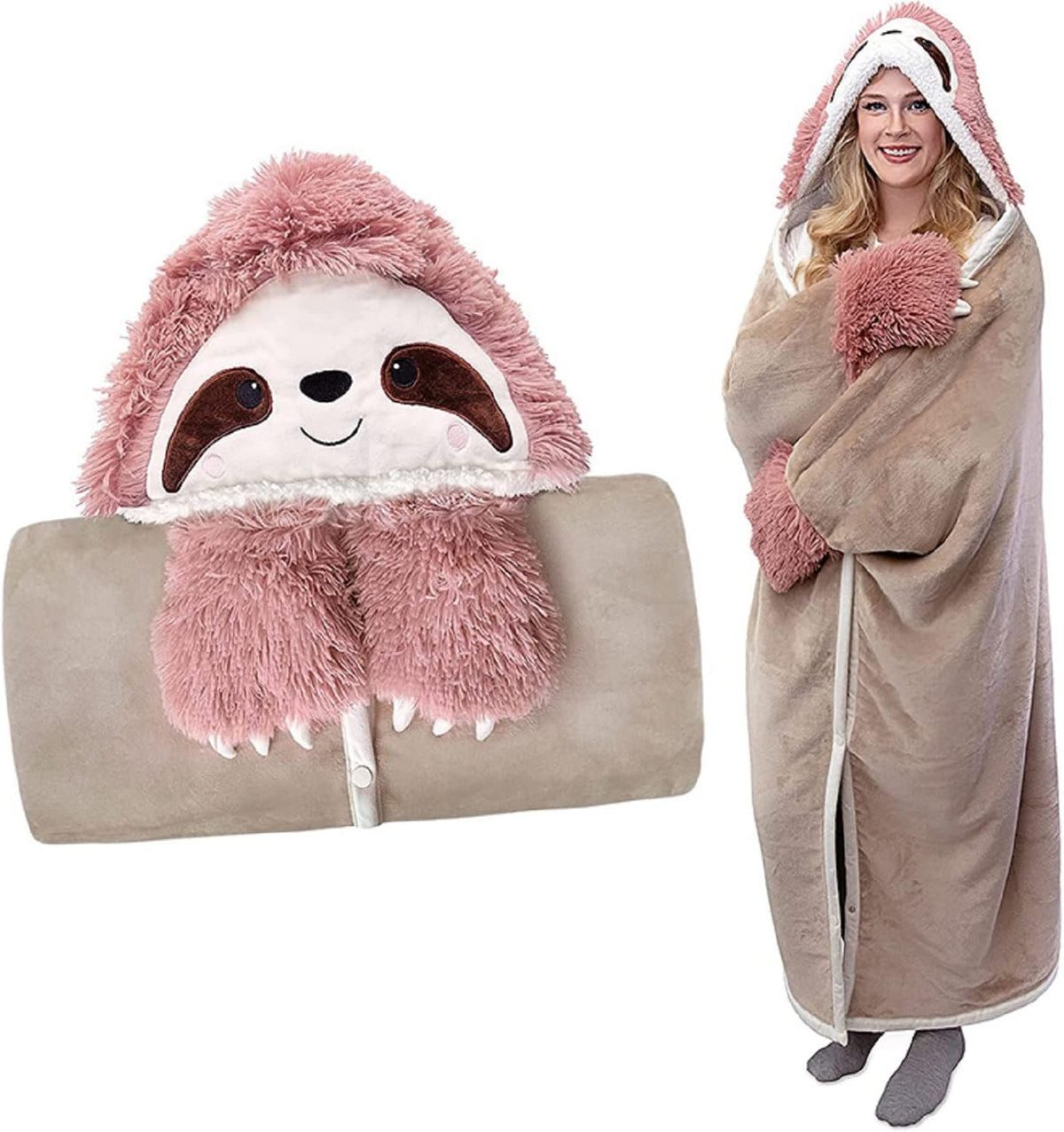 iyoimono Rosa Faultier Geschenk für Frauen Tragbare Decke Kuscheldecke