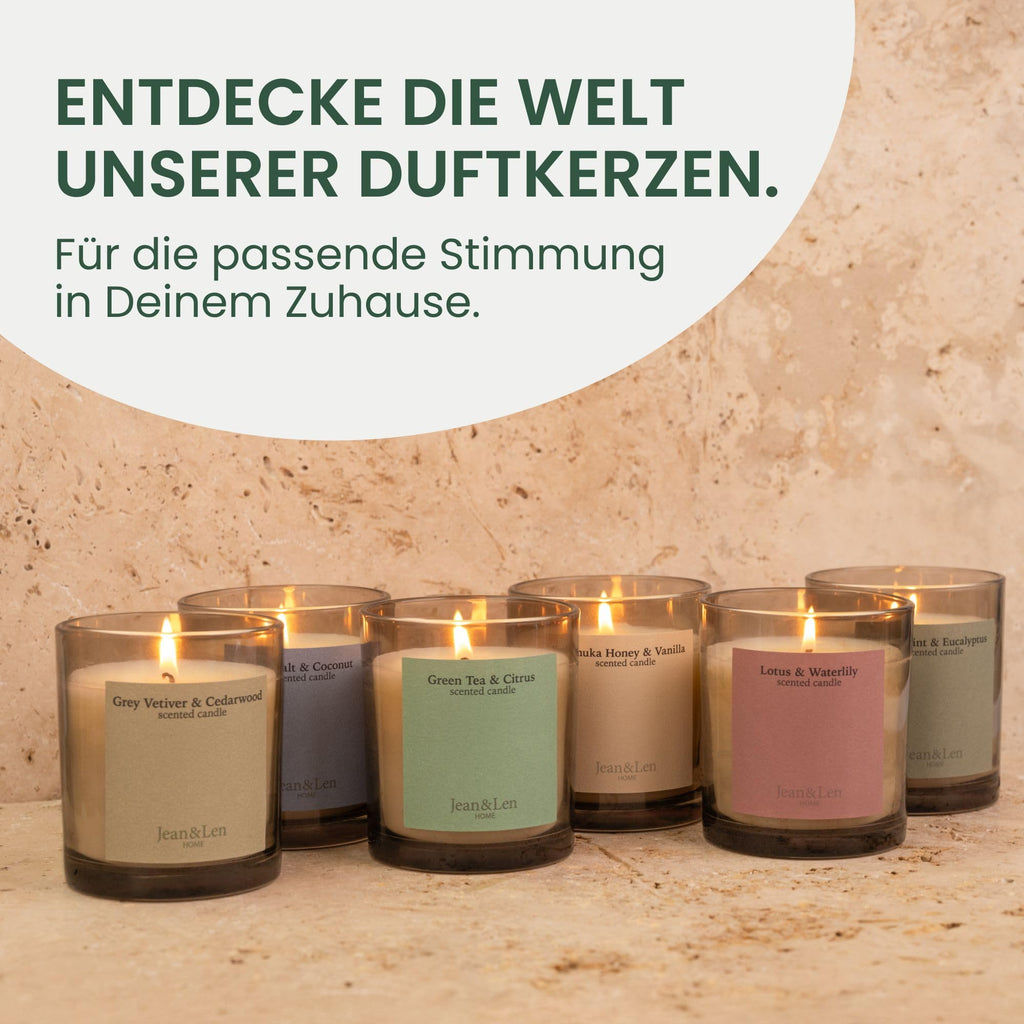 Jean & Len Scented Candle Lotus & Waterlily, vegan, 195 g