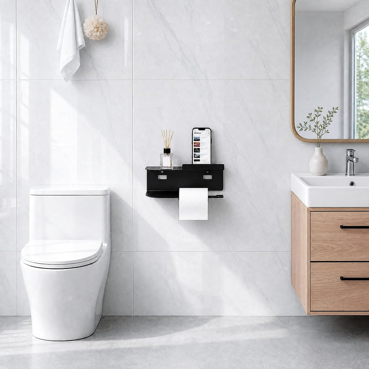 Oderra Toilettenpapierhalter mit Ablage