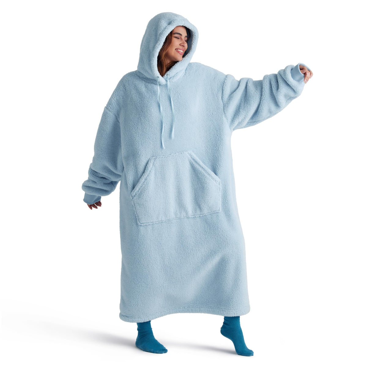 BEDSURE Hoodie Decke mit Ärmeln - Grau 129x75 cm, Kuscheldecke als Geschenk