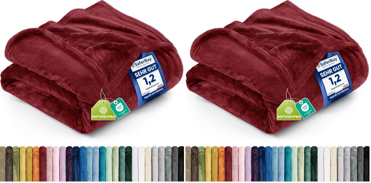 Utopia Bedding Kuscheldecke flauschig Fleecedecke [150x200 cm, Grau]