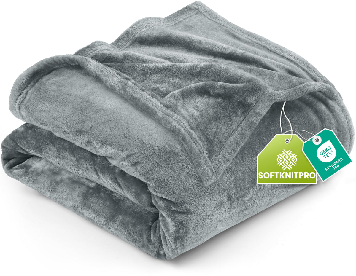 Utopia Bedding Kuscheldecke flauschig Fleecedecke [150x200 cm, Grau]