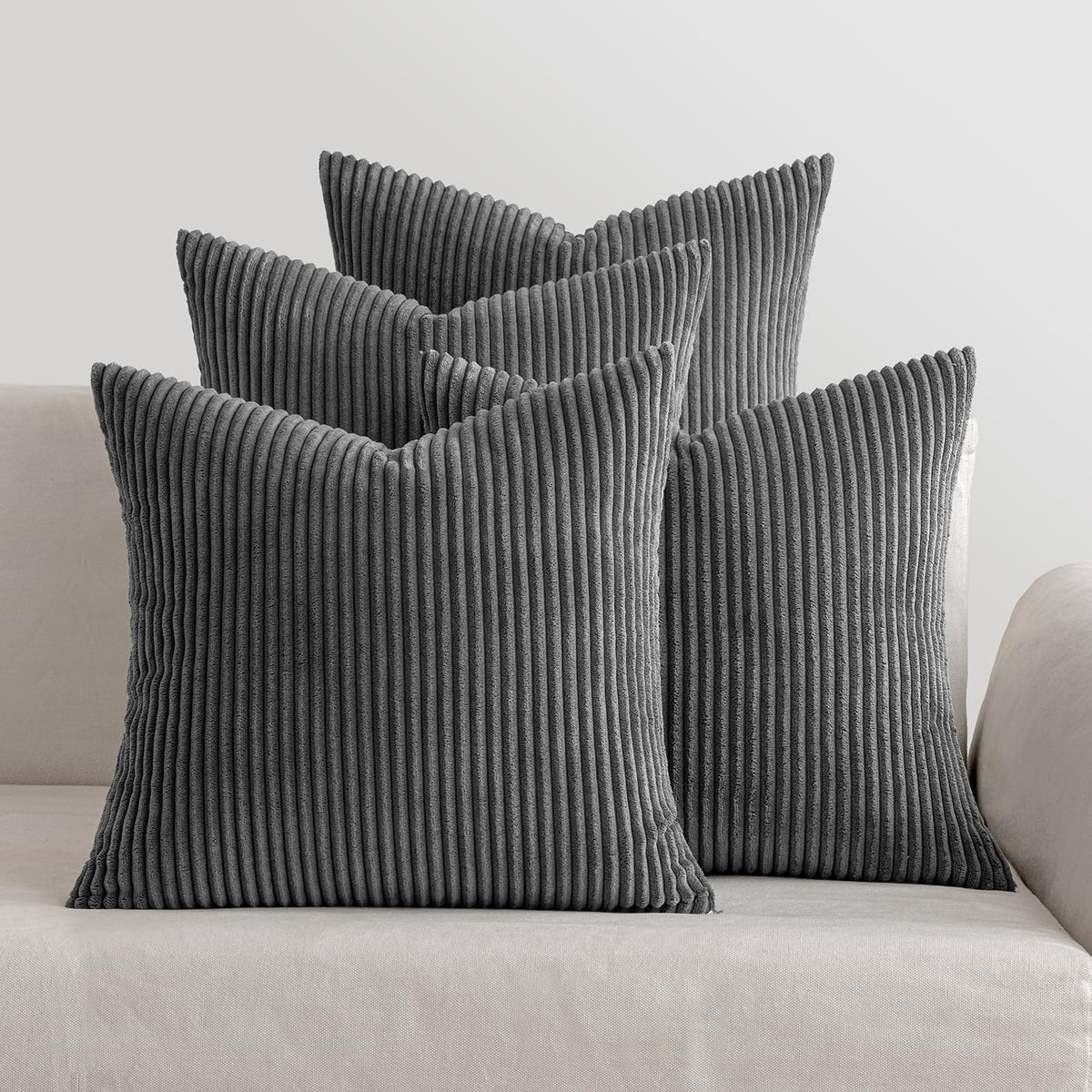 MIULEE Kissenbezug 40x40 4er Set Kordsamt Kissenhülle sofakissen Green