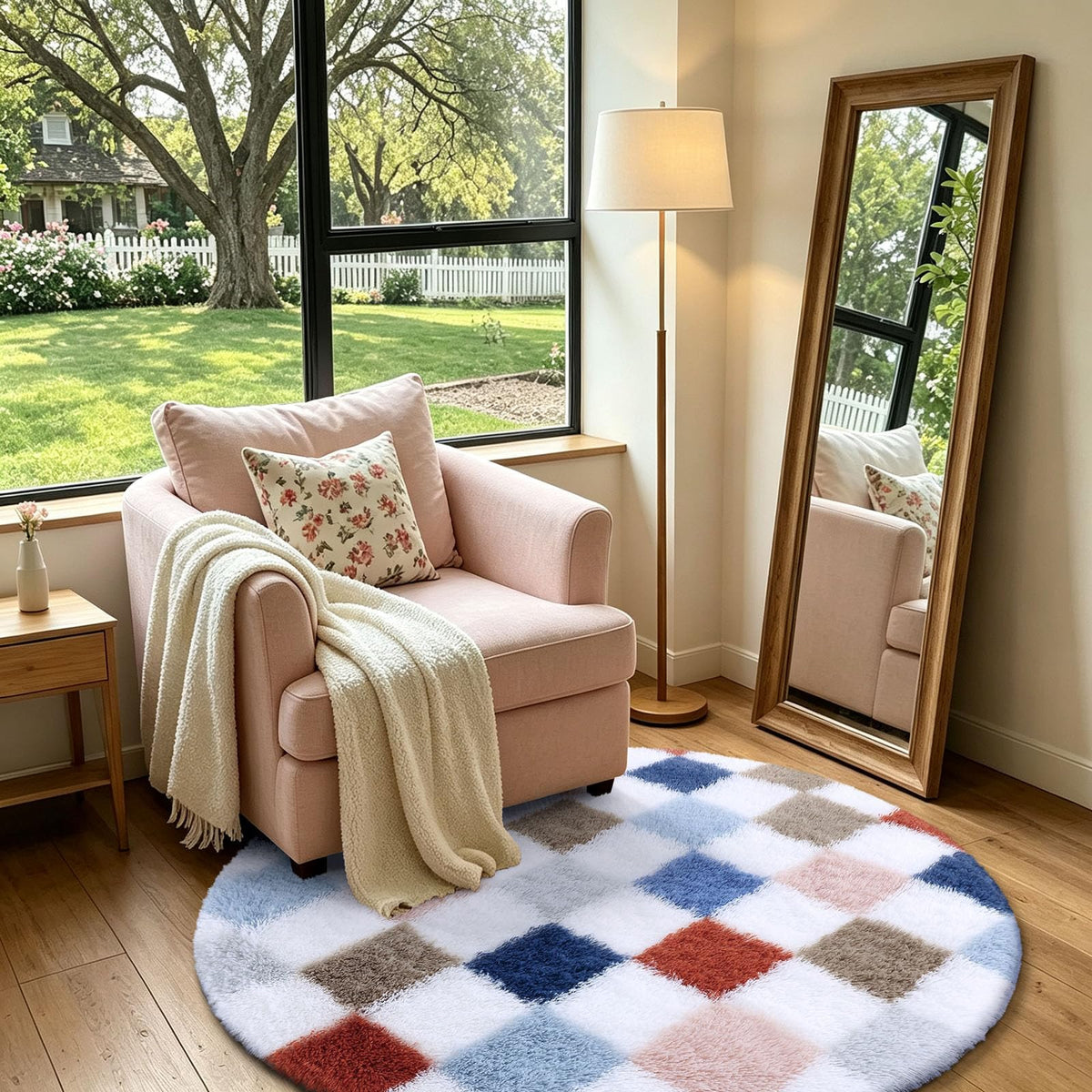 Homaxy Hochflor Waschbar Großer Teppich Wohnzimmer 120 x 160 cm Beige&Creme