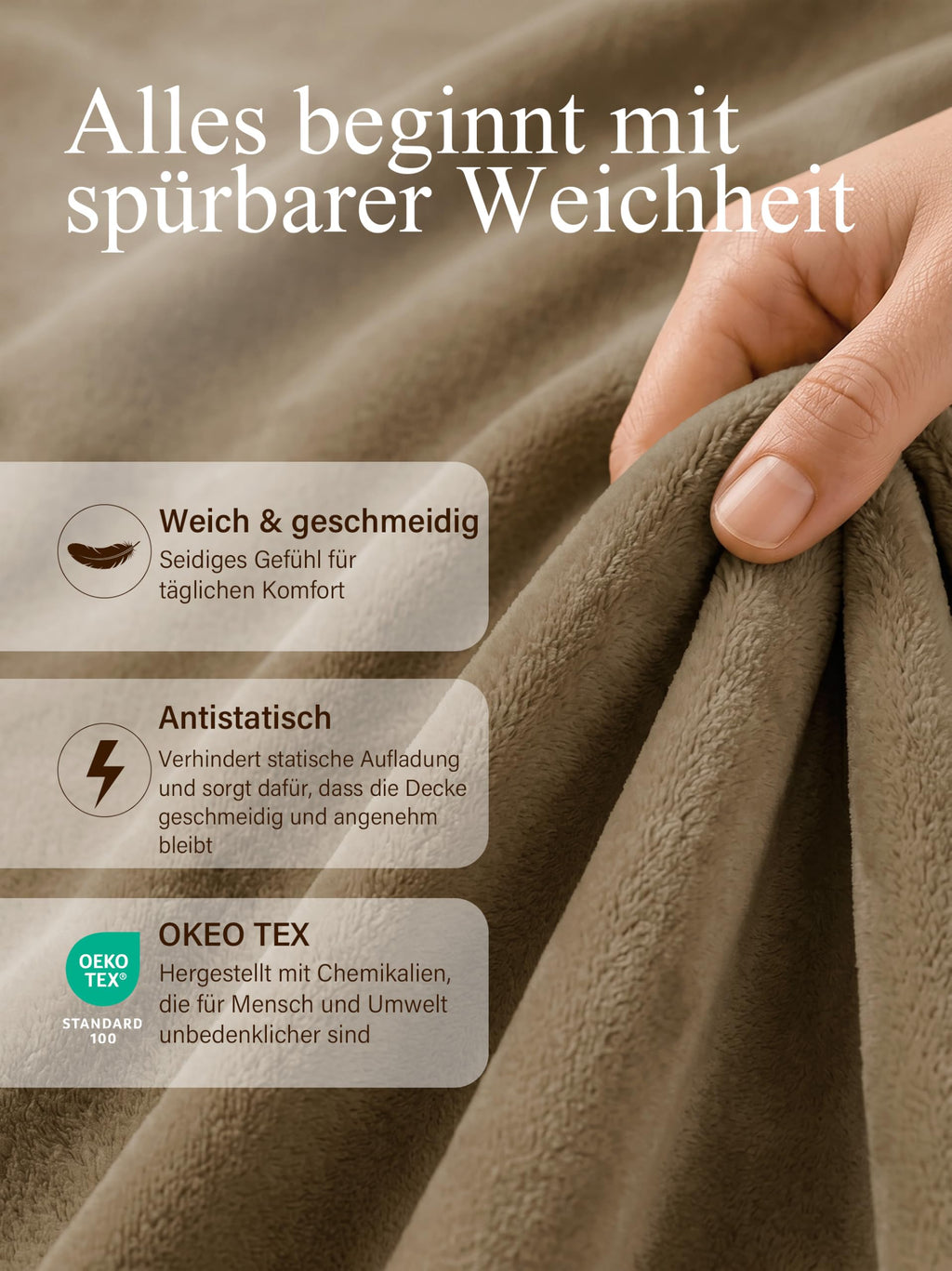 Utopia Bedding Kuscheldecke flauschig Fleecedecke [150x200 cm, Grau]