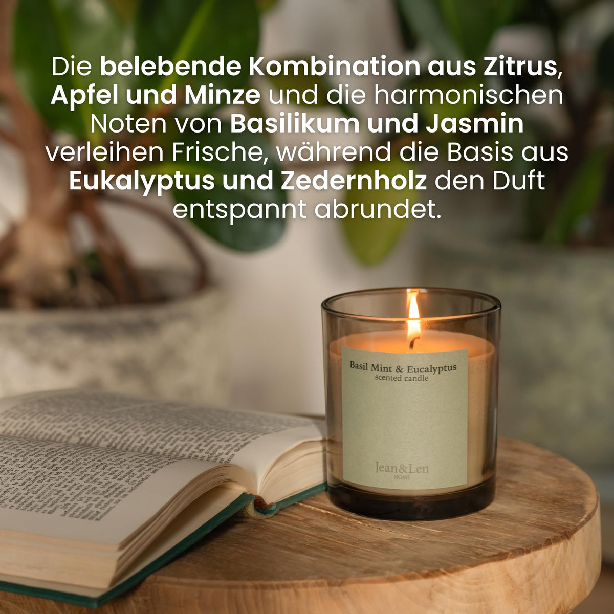 Jean & Len Scented Candle Lotus & Waterlily, vegan, 195 g