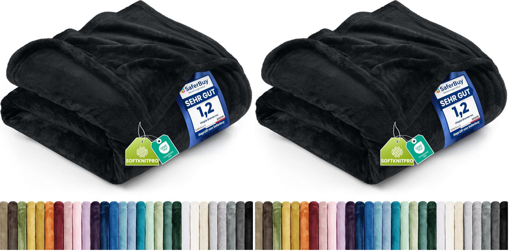 Utopia Bedding Kuscheldecke flauschig Fleecedecke [150x200 cm, Grau]