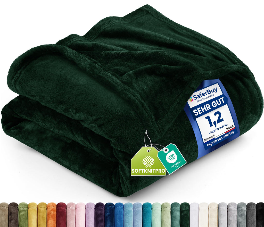 Utopia Bedding Kuscheldecke flauschig Fleecedecke [150x200 cm, Grau]