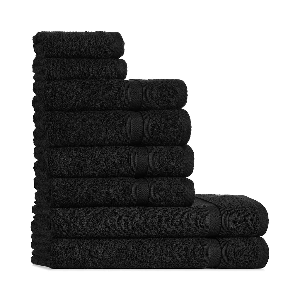 Tuiste Handtücher Set Anthrazit Grau | Handtuch Set 8 Teilig | 2X Badetücher Set, 4X Handtücher, 2X Gästetücher | Weich und Saugstark | Farbe : Anthrazit Grau