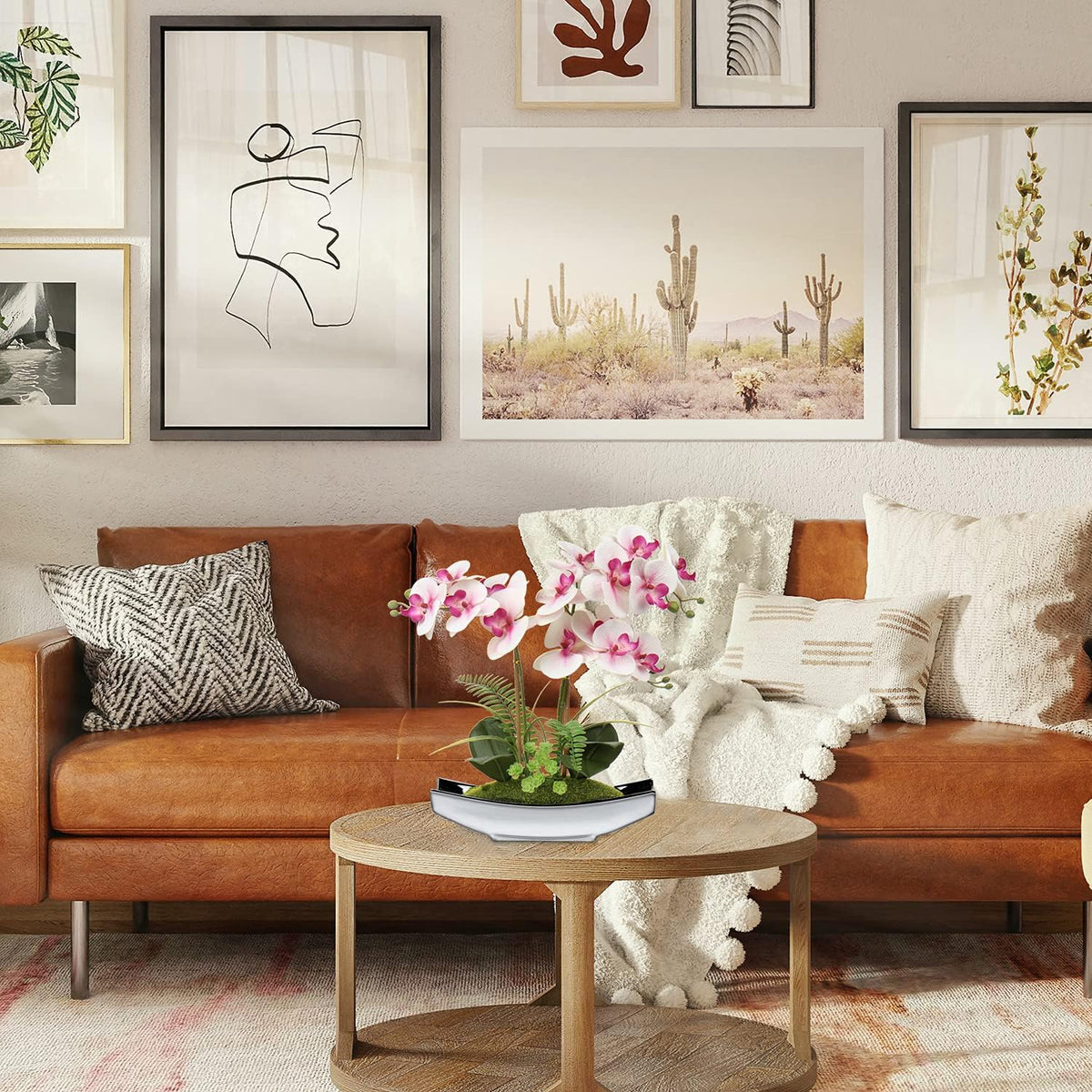 Briful Kunstblumen Orchideen Künstliche Phalaenopsis Bonsai Kunstblumen wie Echt im Topf Künstliche Blumen Deko für Wohnzimmer Badezimmer Tisch Dekoration, Höhe 38CM