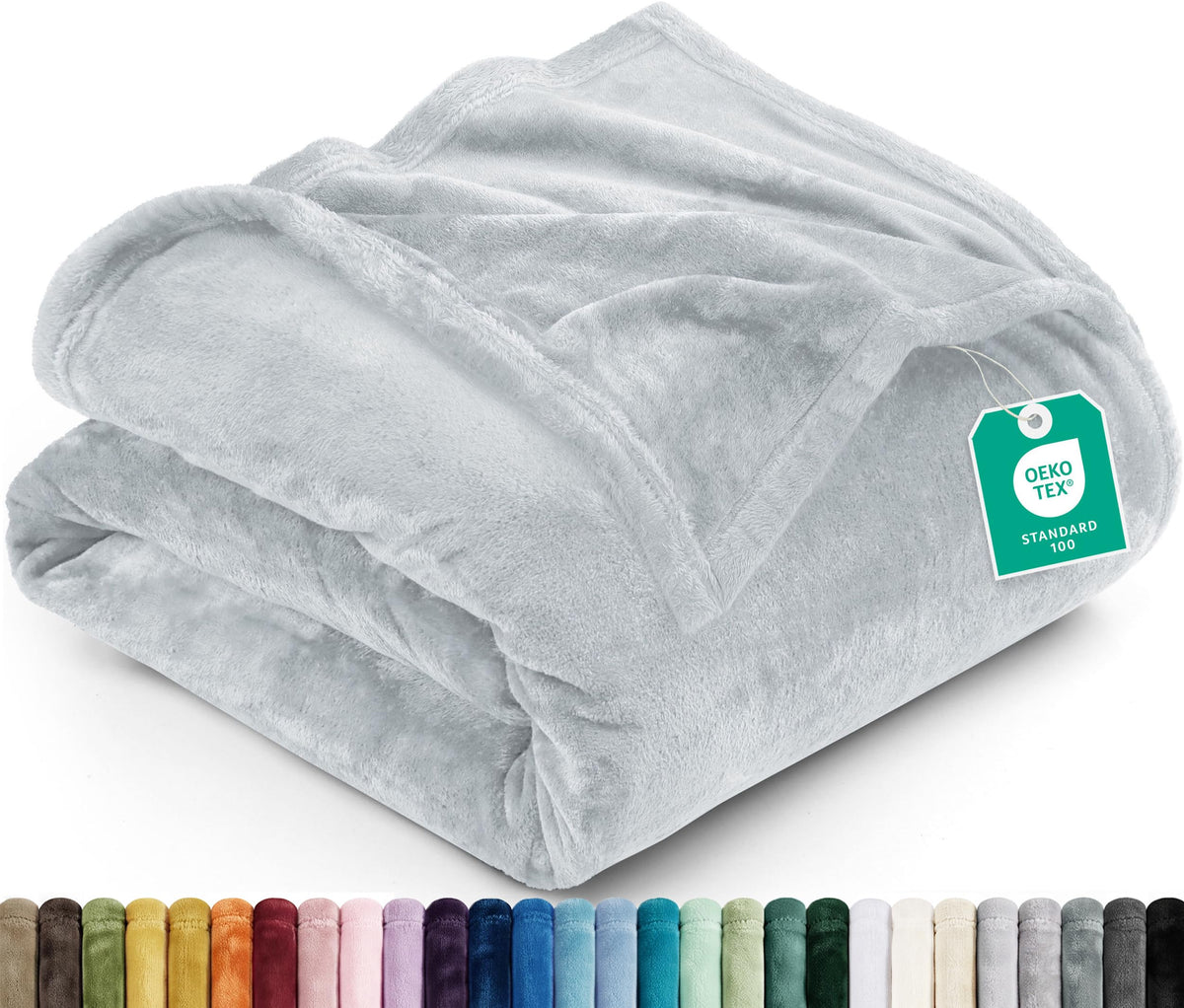 Utopia Bedding Kuscheldecke flauschig Fleecedecke [150x200 cm, Grau]