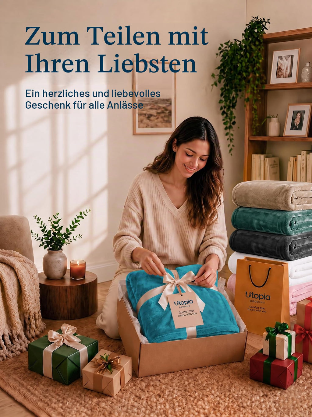 Utopia Bedding Kuscheldecke flauschig Fleecedecke [150x200 cm, Grau]
