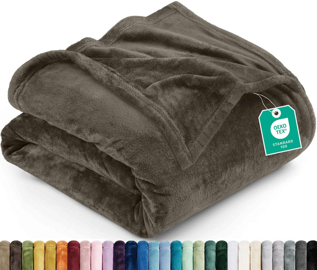 Utopia Bedding Kuscheldecke flauschig Fleecedecke [150x200 cm, Grau]