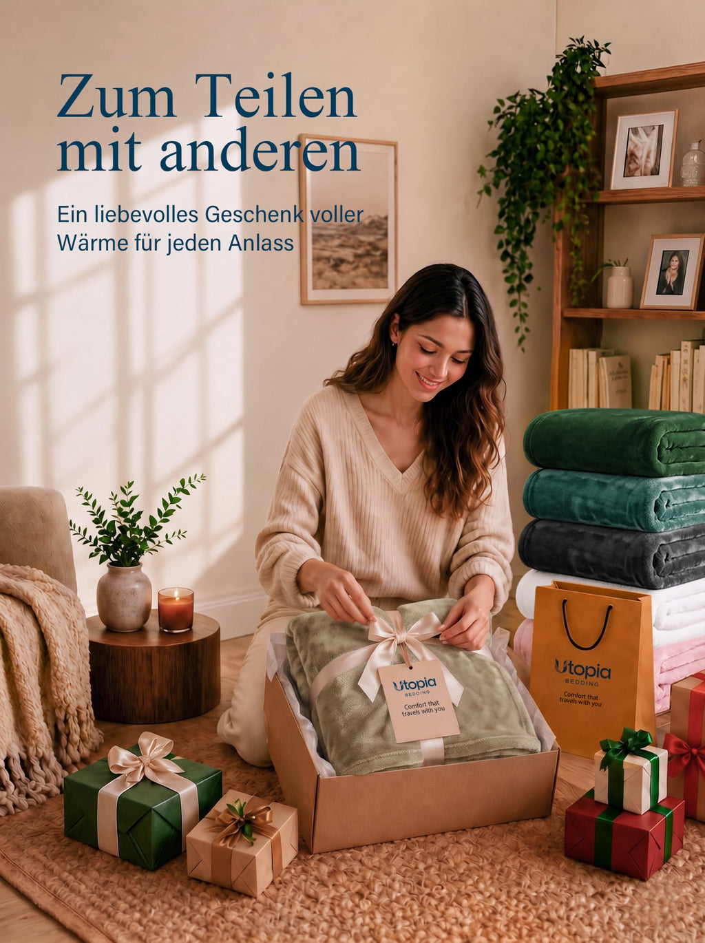 Utopia Bedding Kuscheldecke flauschig Fleecedecke [150x200 cm, Grau]