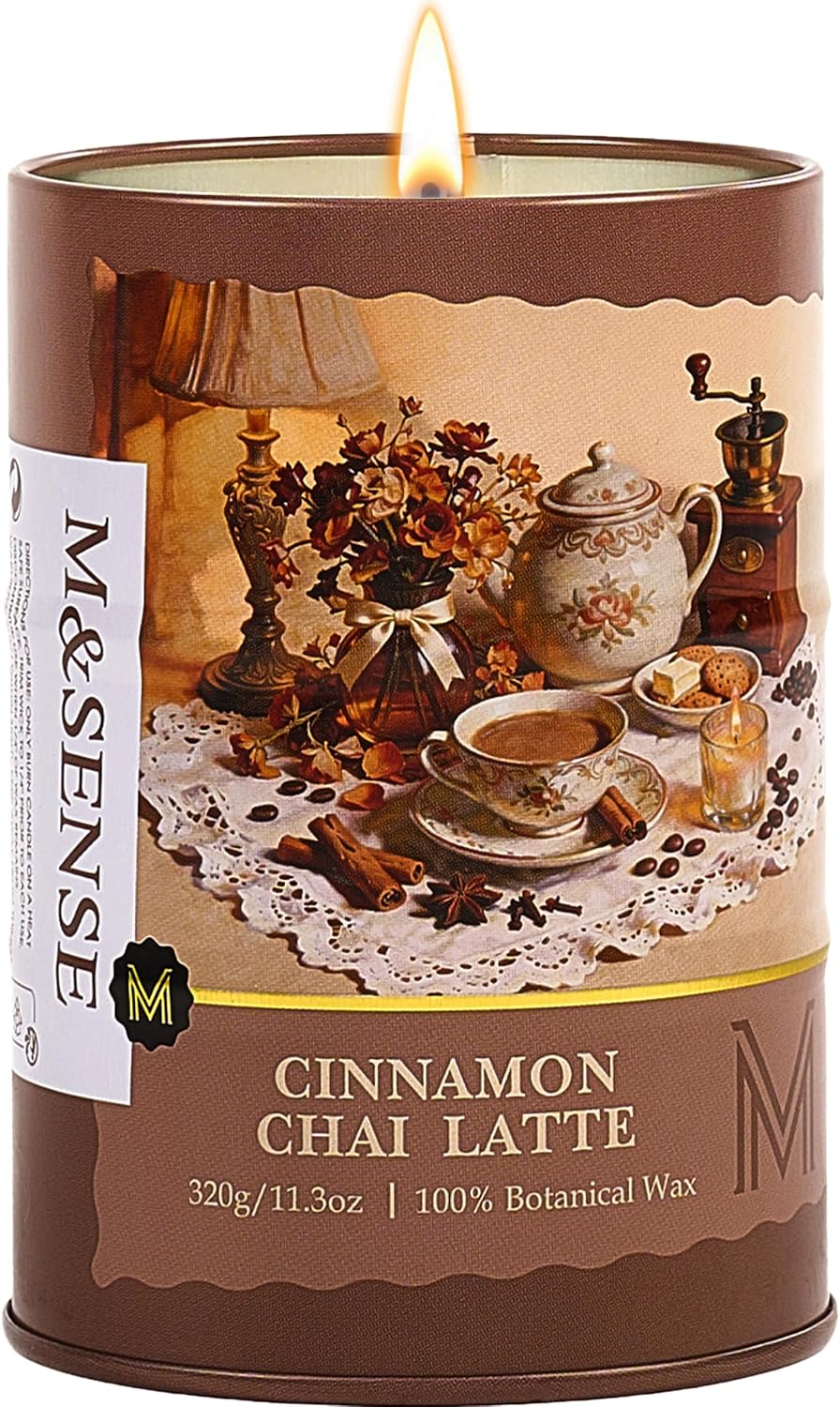 M&SENSE Oud Holz Duftkerze im Glas, groß 600g, natürliches Sojawachs, langanhaltende Brenndauer bis zu 130 Stunden, dekorative Sojakerze für Heim und Wohnzimmer, Geschenk für Männer