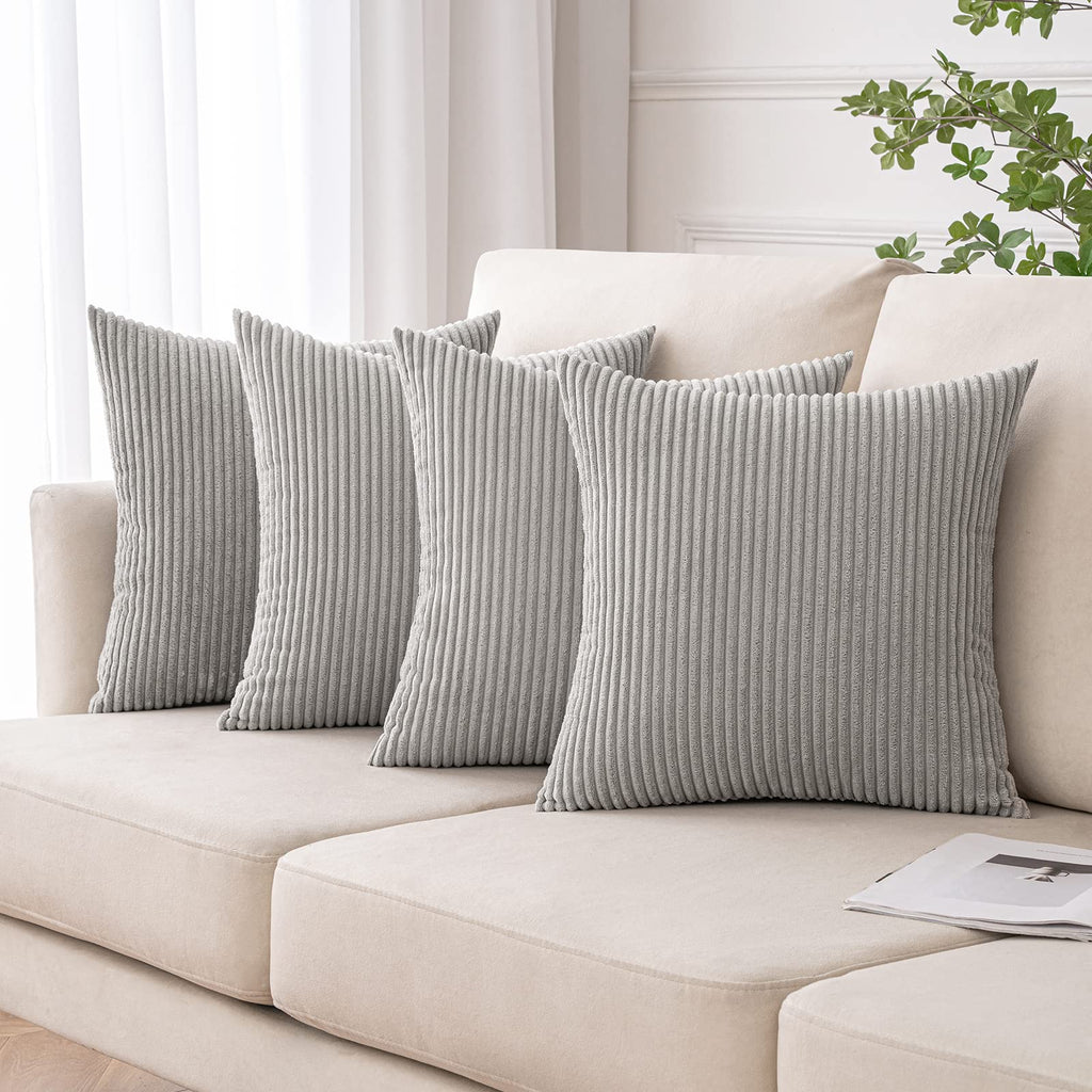 MIULEE Kissenbezug 40x40 4er Set Kordsamt Kissenhülle sofakissen Green