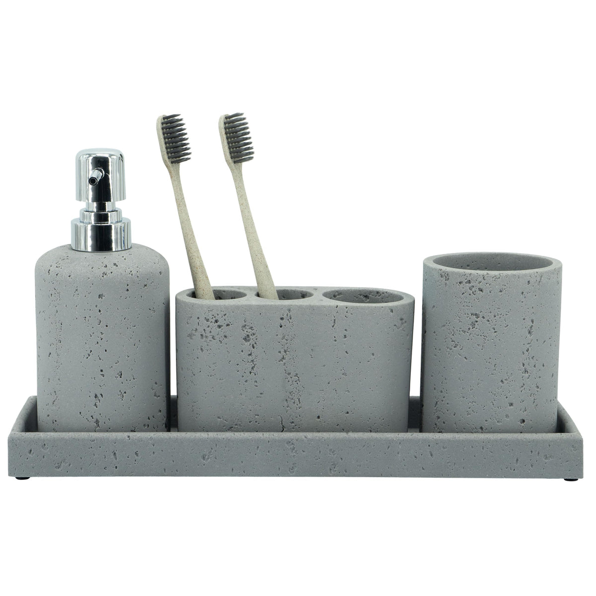 ZCCZ Badezimmer Set – 6-teiliges Organizer-Set mit Zahnbürstenhalter, Seifenspender, Schale für Kosmetik und Wattestäbchen – Elegante Deko in Marmor-Optik, schwarz für modernes Bad