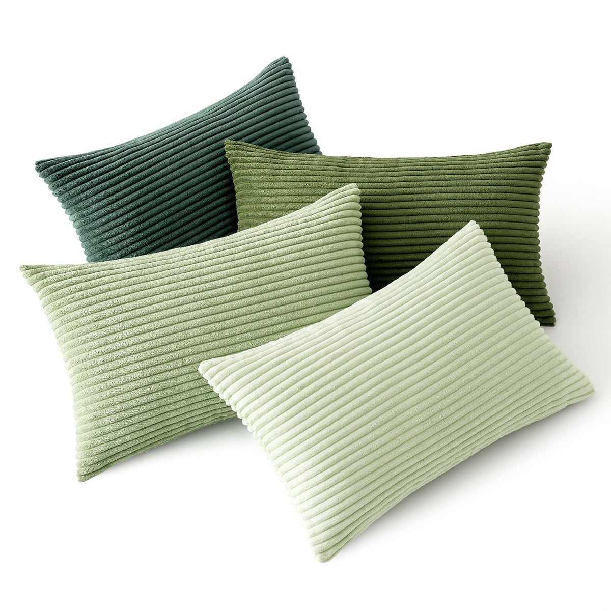 MIULEE Kissenbezug 40x40 4er Set Kordsamt Kissenhülle sofakissen Green