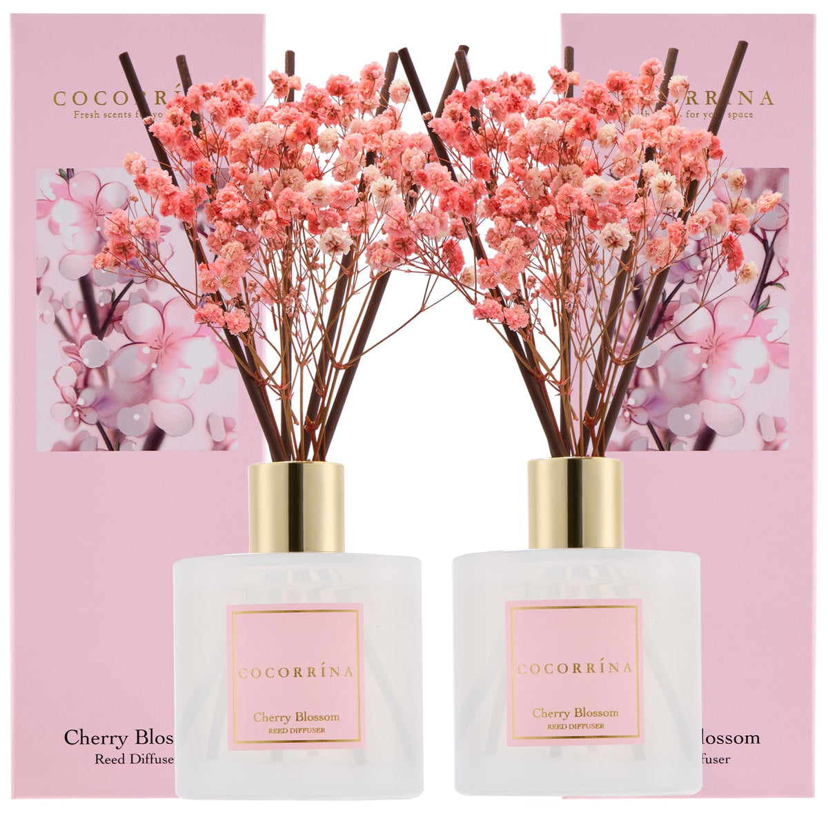 COCORRÍNA Raumduft Reed Diffuser mit 8 Duftstäbchen 200ml- Sauberes Leinen, Natürlich, Langanhaltend, Home Duft ätherisches Öl Reed Diffusor für Badezimmer Regal Dekoration